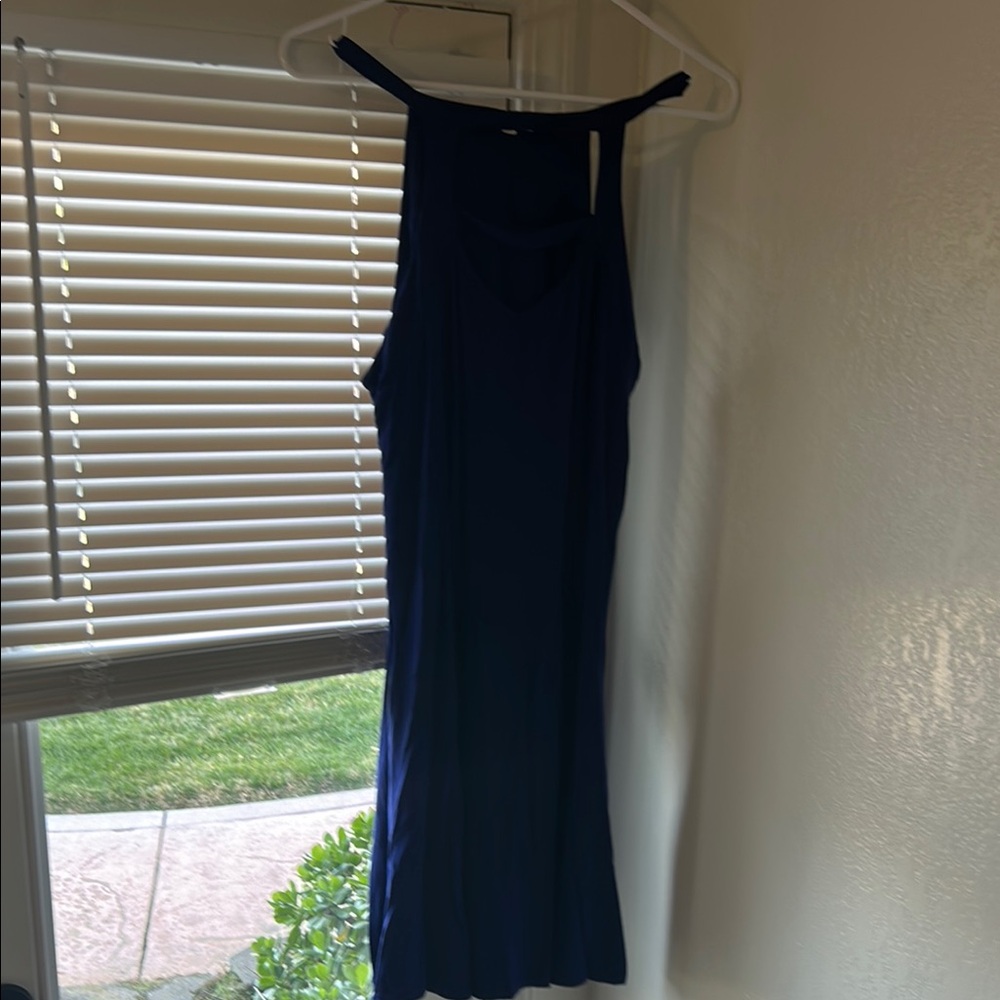 Zen-Knit Elegant Blue Sleeveless Dress